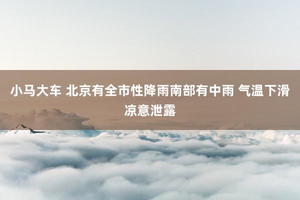 小马大车 北京有全市性降雨南部有中雨 气温下滑凉意泄露